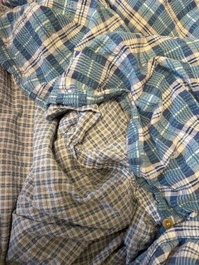 Wamsutta Blue and White Plaid Duvet Cover